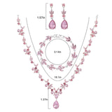 Kamirola Wedding Bridal Jewelry Set for Women, Necklace Dangle Earrings Bracelet Set for Women,Brides,Bridesmaids Crystal Jewelry Set for Wedding Prom Party Crystal Necklace Earrings Bracelet Set