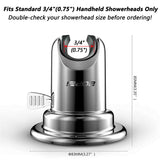 BOPai Suction Cup Shower Head Holder for Handheld Shower – No Drill, for Smooth Surfaces Only, Adjustable 20°, Chrome