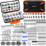 PLUSINNO 264/397pcs Fishing Accessories Kit, Organized Fishing Tackle Box with Tackle Included, Fishing Hooks, Fishing Weights Sinkers, Swivels, Beads, Fishing Gear Set Equipment for Bass Trout