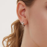 MUNDELL Silver Star Huggie Hoop Earrings for Women Hypoallergenic Earrings