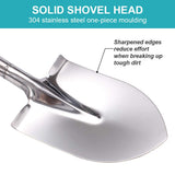 LUBAN 31.5 Inch Short Garden Shovel for Digging in The Yard, Round Point D Handle Shovel, All Stainless Steel Made