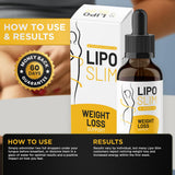 LIPO SLIM Official Drops - Daily Liquid Supplement - Advanced Formula for Natural Metabolism & Energy Support, LipoSlim for Overall Health & Wellness. One 60ml Bottle for 1 Month