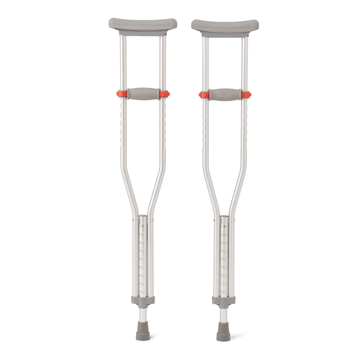 Medline Lightweight Aluminum Red Dot Crutches, for Patients 4’6”–5’2” Tall, Walking Aid for Kids, Adults & Seniors, 300 lbs. Weight Capacity