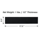 BARsics 17.5x3.5 inches Long PVC Bar Rail Mat Non-Slip Serving Spill Mat (Pack of 6)