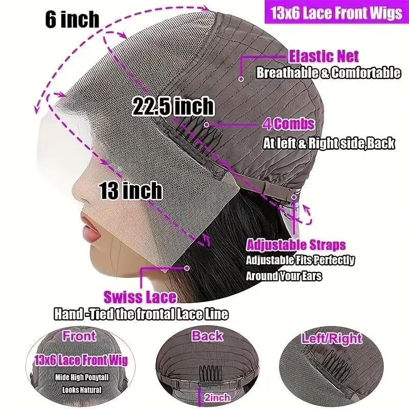 30 Inch 13x6 Lace Front Wigs Human Hair Straight HD Lace Front Wigs Human Hair Pre Plucked Straight Wigs Human Hair 13x6 Straight Lace Frontal Wigs 200 Density Glueless Wigs Human Hair for Women