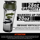 HELIMIX 2.0 Vortex Blender Shaker Bottle Holds upto 28oz | No Blending Ball or Whisk | USA Made | Portable Pre Workout Whey Protein Drink Shaker Cup | Mixes Cocktails Smoothies Shakes | Top Rack Safe