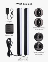 Govee RGBIC Light Bars, 15 Inches WiFi TV Backlight Suitable for 45-70 inch TVs, Smart Light Bars with Multiple Placement Options, Work with Alexa and Google Assistant, Black