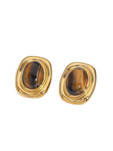House Of Hunter Brown Sienna Stone Gold Statement Earrings