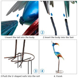 DREAMSOUL 30" Tall Bird Garden Statues Metal Standing Bird Outdoor Statues, 3D Funny Statue for Garden Patio Lawn