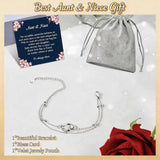 Aunt and Niece Bracelet, Interlocking Circles, Stainless Steel Gift Set