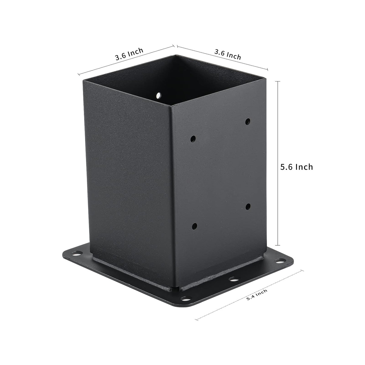 AXWHYS 4x4 Post Base 4 Pcs, (Inner Size 3.6x3.6) Post Anchors, 13GA Thick Solid Steel & Black Powder Coated,Deck Post Brackets Support Deck Base Plate Pergola Brackets Fence Kit Mailbox Mount