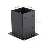 AXWHYS 4x4 Post Base 4 Pcs, (Inner Size 3.6x3.6) Post Anchors, 13GA Thick Solid Steel & Black Powder Coated,Deck Post Brackets Support Deck Base Plate Pergola Brackets Fence Kit Mailbox Mount