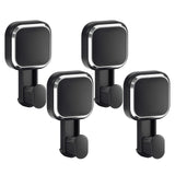LEVERLOC 4 Pack Suction Cup Hooks for Inside Shower, Powerful Vacuum Suction Shower Holder for Towel, Loofah, Clothes, Damage Free Hanging Bathroom Wall Hooks, Easy to Install and Remove, Black
