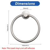NearMoon Bath Towel Ring, Bathroom Hardware Accessories-Thicken Stainless Steel Hand Towel Holder for Bathroom, Modern Round Towel Hanger Wall Mounted (Brushed Nickel, 3 Pack)