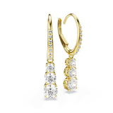 Swarovski Stilla Attract hoop earrings, Round cut, White, Gold-tone Finish