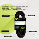 Power By GoGreen Go Green Power Inc. 16/3 50ft Black Outdoor Extension Cord - Durable, Heavy Duty, Moisture Resistant - Ideal for Tools & Equipment - GG-13750BK