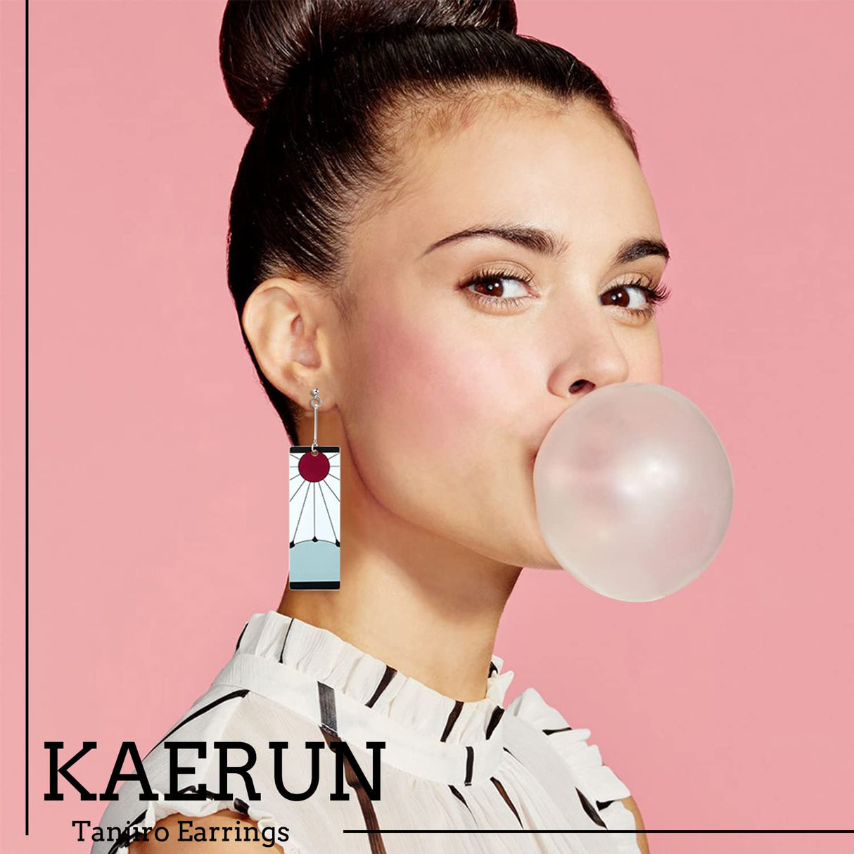KAERUN 12 Pairs Anime Hanafuda Earrings Set-Tanjiro Earrings Anime Demon Slayer Cosplay Fashion Accessories Double-sided Acrylic Resin Drop Earring for Friends Halloween Birthday Mothers Day Gifts