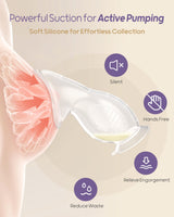 Nuliie Silicone Manual Breast Pump with Leak-Proof Lid & Suction Cup, 4oz/120ml BPA-Free, Wearable Hand Pump Breastmilk, Breast Milk Collectors for Breastfeeding Essentials, Includes Cleaning Brush