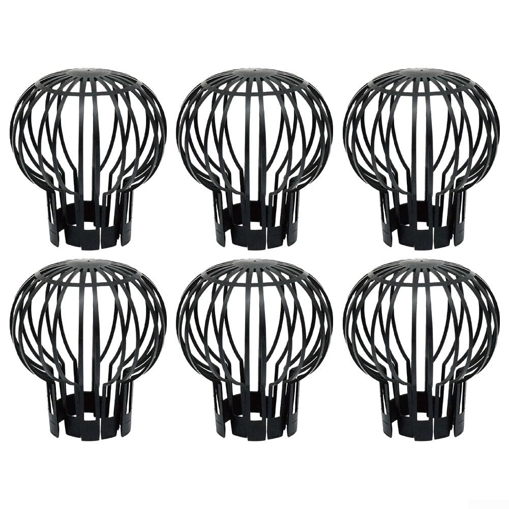 Oniissy 6 X Down Pipe Filter Leaf Debris Dirt Protecter Outdoor Drain Cover Gutter Block, Flexible Leaf Debris Dirt Protecter for Down Pipes Maintain a Clear Flow (6PCS)