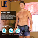 Warriors & Scholars Boxer Briefs For Men Pack Of 6, Ultra Soft, Breathable Quick Dry, Moisture-Wicking Mens Underwear, AM20FF XL