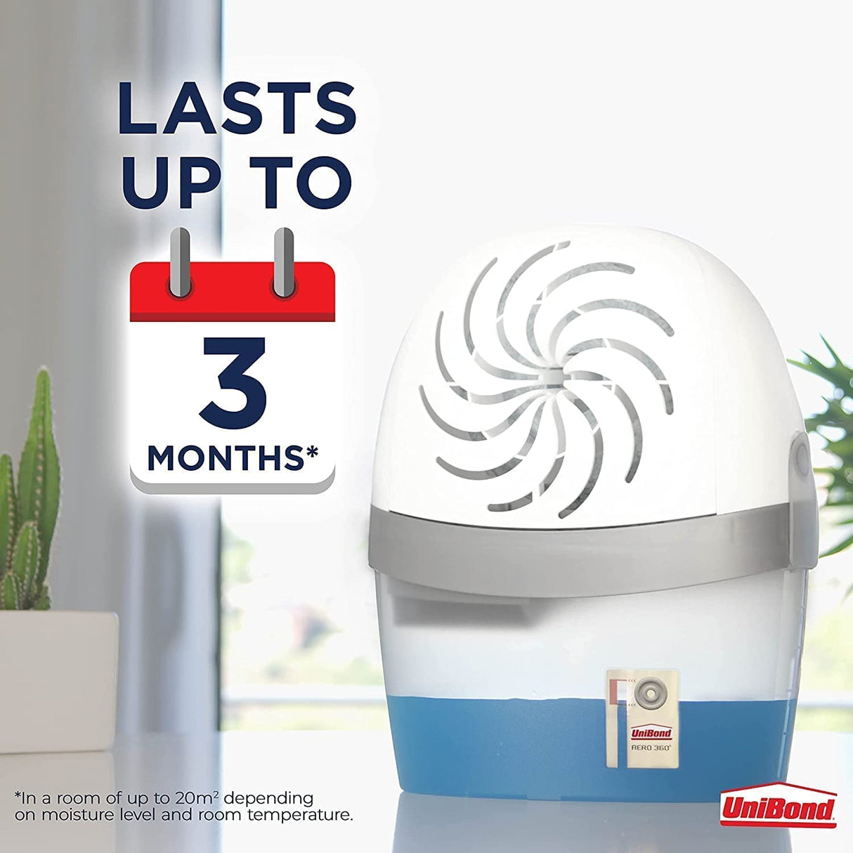UniBond AERO 360° Moisture Absorber Neutral Refill Tab, ultra-absorbent and odour-neutralising, for AERO 360° Dehumidifier, Condensation Absorbers, (4 x 450g)