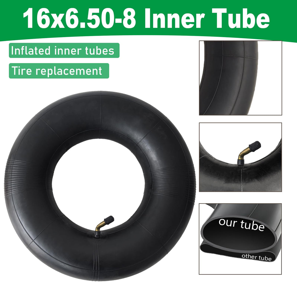 2-Pcs 16x6.50-8 Tube 16x7.50-8 Inner Tube 16x650-8 16x750-8 Tube
