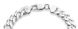 Miabella Italian 925 Sterling Silver Solid 9mm Diamond-Cut Cuban Link Curb Chain Bracelet for Men, Made in Italy (Length 8 Inches)