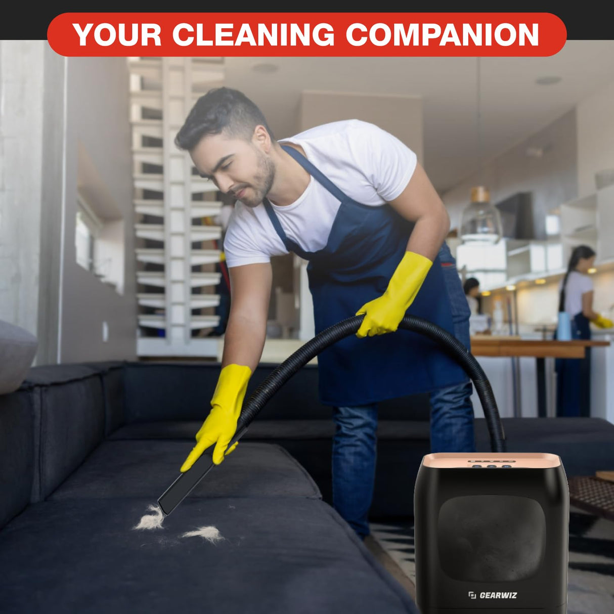 Gearwiz Touchless Automatic Electric Vacuum Dustpan with Nozzle Attachment – Hands-Free, Multi-Mode Floor Cleaner for Professional Use