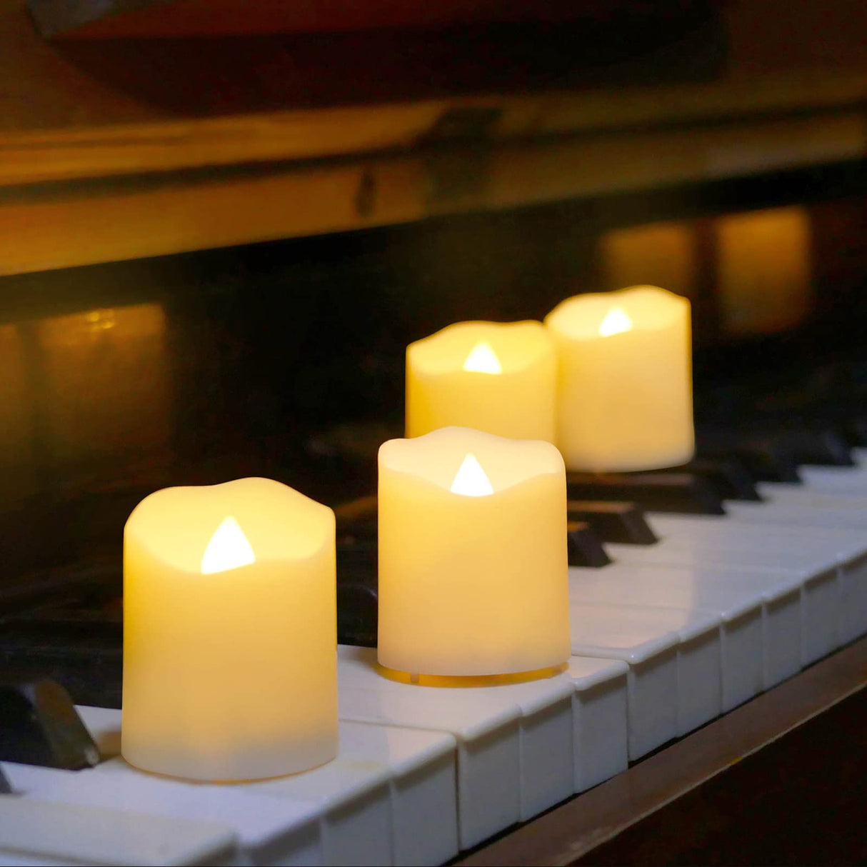 12 PCS Rechargeable Candles Flameless Tea Lights with Remote, USB LED Tealights with Timer Flickering Fake Candle, Votive Tea Light for Halloween, Holiday, Christmas, Party, Home Decorations