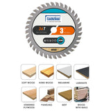 Luckyway 3 Inch Circular Saw Blades 36T with 3/8 Inch Arbor TCT(Tungsten Carbide Tooth) for Cutting Wood, Plastic, PCV, Acrylic, Aluminum, 3-Pack