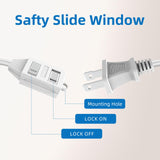 TiFFCOFiO Indoor Extension Cord, 2 Prong 15 Feet Extension Cord, 3 Polarized Outlets with Safety Slide Windows,13A/1625W, 16 AWG, 2 Packs