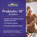 NOW Foods, Probiotic-10™, 25 Billion, with 10 Probiotic Strains, Dairy, Soy and Gluten Free, Strain Verified, 180 Veg Capsules
