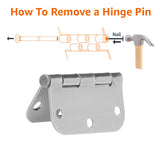 Amazon Basics Rounded Interior Door Hinges with Screws, 3.5" x 3.5", Satin Nickel, Curved Corners, 18-Pack