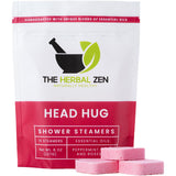 Head Hug Shower Steamers Aromatherapy for Relief - Christmas Gift - Adult Stocking Stuffer - USA Made - Peppermint & Rosemary Shower Bomb Tablets - Soothing Natural Essential Oils (10 Pack)
