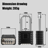 2 Pack 2.3in Long Shackle Combination Padlock [One-Touch Unlocking], Diyife Large Heavy Duty Outdoor Padlock Design of Hidden Password, High Security for Locker, Gym, Garden, Fences, Garage, Black