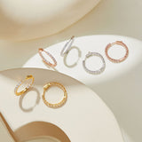 WOSTU Gold Hoop Earrings for Women,Cubic Zirconia CZ Hoop Earrings