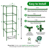 SHCCPPJ 3 Pack Tomato Cages, 42 Inch Heavy Duty Metal Square Tomato Cage for Raised Garden Bed, Rust-Proof Sturdy Tall Tomato Trellis Supports for Climbing Plants Outdoor with Clips Wire