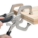 Amazon Basics Adjustable Metal Face Clamps for Woodworking, Welding, or Repairs, 3-inch Jaw Reach, 2-Pack, Black/Silver
