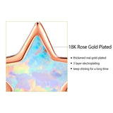 Rose Gold Plated Star Earrings for Girls, Hypoallergenic Fire Opal Stud Earrings For Women ARSKRO S925 Sterling Silver Post Little Small Cute Earring Jewelry Gifts for Sensitive Ears Kids