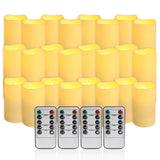 CLTNIKET 24-Pack LED Flameless Candles with Remote Control -Remote flameless Candles- Timer Candles -3D Flame Perfect for Halloween Christmas Parties,Wedding,Home Decor,Gift and Special Occasions.
