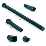 plusgutter Green1-Pack Rain Gutter Downspout Extensions Flexible, Drain Downspout Extender,Down Spout Drain Extender, Gutter Connector Rainwater Drainage,Extendable from 21 to 68 Inches
