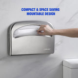 Toilet Seat Cover Dispenser Wall Mount Commercial, Half Fold Toilet Seat Cover Dispenser, 304 Stainless Steel, 16-Inch