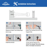 HOMOTEK 12 Pack Heavy Duty Solid Rigid Door Stop with Soft Rubber Tip, Zinc Die Cast Door Stopper Protect Wall & Door, Black