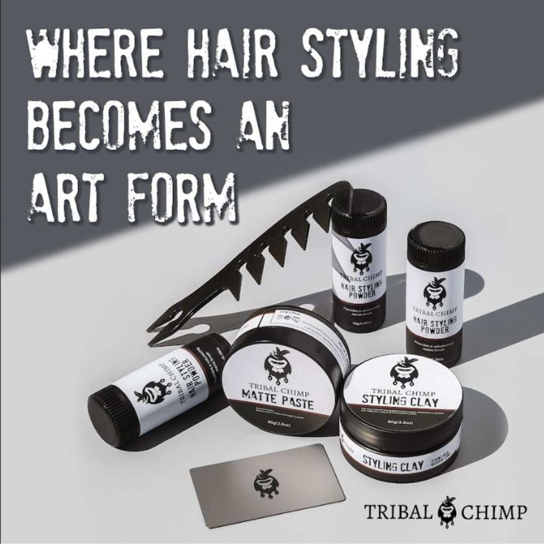 Tribal Chimp Hair Styling Powder for Men & Women – Hair Volumizer & Texture Powder for All Hair Types with Matte Finish – 24H Invisible Hold, Adds Volume & Texture, Non-Sticky and Smells Great – 10g