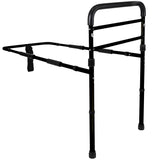 Vaunn Medical New Adjustable Bed Assist Rail Handle (Passed ASTM F3186–17 Safety Standard) and Hand Guard Grab Bar, Bedside Safety and Stability (Tool-Free Assembly) (Black)