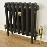 Sandy Beach Antique Brass Radiator Valves - Straight with Lockshield (15mm)