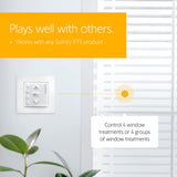 Somfy Smoove 4 RTS Pure - 4-Channel Wall Mount Control for Motorized Shades, Curtains, Blinds - Easy Install, No Electrician Needed - #1811748