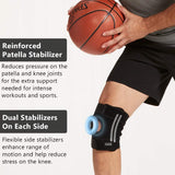 ComfiLife Knee Brace for Knee Pain Relief – Neoprene Knee Brace for Working Out, Running, Injury Recovery – Side Stabilizers – 3 Point Adjustable Compression – Open Patella Support, Non-Slip (Large)