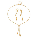 RINHOO FRIENDSHIP Gold Plated Teardrop Jewelry Set for Women(Gold Style)