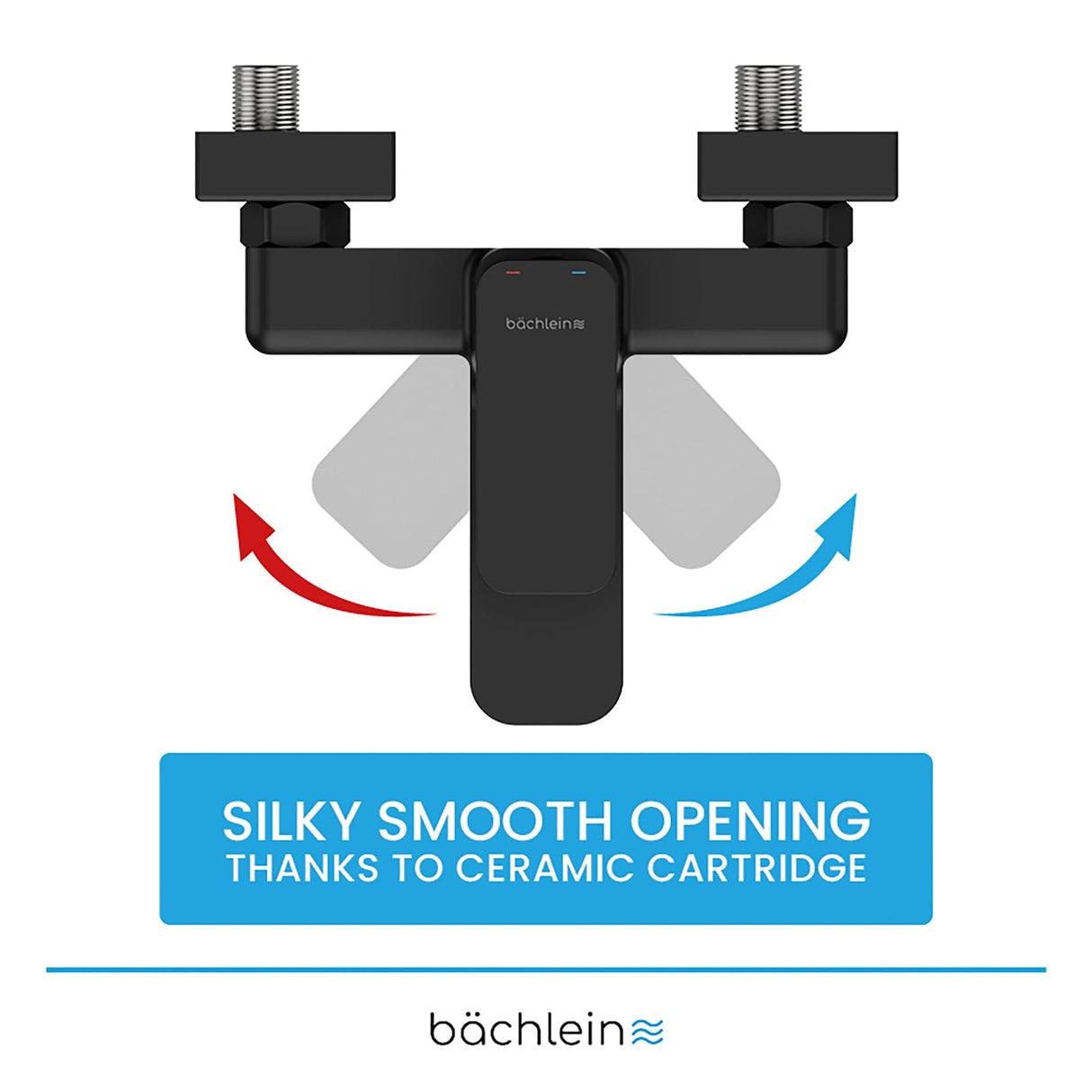 Bächlein Universal Bath Mixer in Angular Design - Complete Bath Faucet Set incl. All Accessories - Single Lever Bath Tap Matt Black